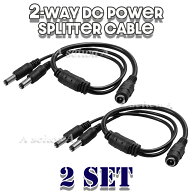 スプリッター 2分岐 ケーブル 2本セット 5.5 X 2.1mm 12v DC電源 DCプラグアダプタ 1メス to 2オス 送料…