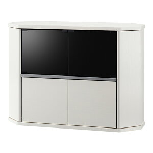 テレビ台 コーナー 三角 テレビボード 木製 42型 対応 TV台 キャスター付き テレビラック ハイタイプ 幅100cm 奥行39cm 高さ73.8cm おしゃれ ダークブラウン ホワイト【代引不可】【送料無料(一