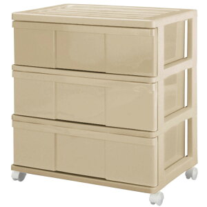 全15色 衣装ケース 収納ケース 収納ボックス 引き出し 大容量 プラスチック ワイドチェスト 3段 幅60cm 奥行40cm 高さ66cm ボックス おしゃれ 可愛い グレー キャスター付き 日本製 【送料無料】