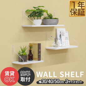ウォールシェルフ 壁掛け棚 ディスプレイ 吊り棚 幅30cm/40cm/50cm 3個セット 飾り棚 簡単 ウォールラック 壁掛け diy 棚 壁 ピン穴 賃貸 向け 簡単 取り付け 工具不要 壁付け棚 壁に付けられる家具 吊具 収納 シェルフ ラック ★[送料無料]
