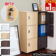 【楽天1位】書庫 鍵付き収納 収納ラック 35x30x107cm ロッカー キャスター付き 収納棚 扉付き 鍵付きラッ…