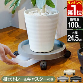 【楽天1位】植木鉢 受け皿 水受け付き キャスター台車 28.5cm 丸型 トレイ 受皿 観葉植物 鉢植え 鉢台 鉢皿 台 キャスター付きプランタートレー プランタースタンド 移動 日光浴 根腐れ防止 プランター フラワースタンド ソーサー おしゃれ 1年保証 ★[送料無料]