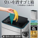 ゴミ箱 自動開閉 50L 臭わない 消臭 ふた付き 45リットル ゴミ袋対応 ダストボックス 除菌 スリム 大容量 自動ゴミ箱 センサー 角型 電池 ごみ箱 袋が見えない ステンレス キッチン リビング オゾン 生ごみ おむつ ペット 臭い 1年保証 ★[送料無料]
