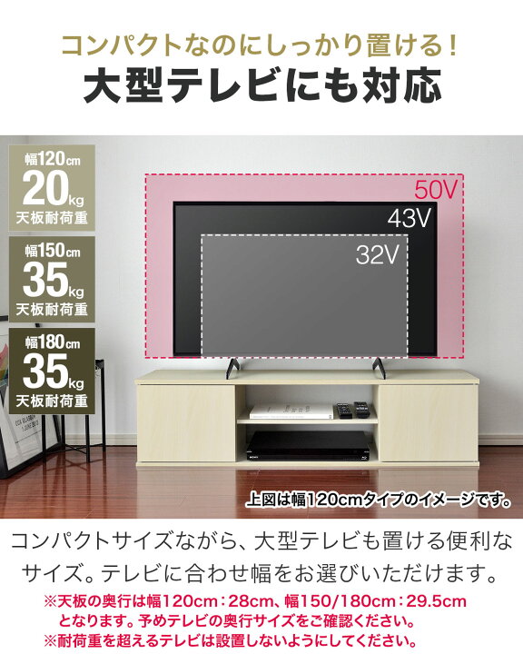 楽天市場】【楽天1位】 テレビ台 ローボード 扉付き 幅120cm/150cm 