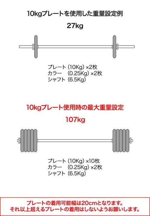 楽天市場】【楽天1位】バーベル 用 プレート 穴あき 10kg 2個セット 