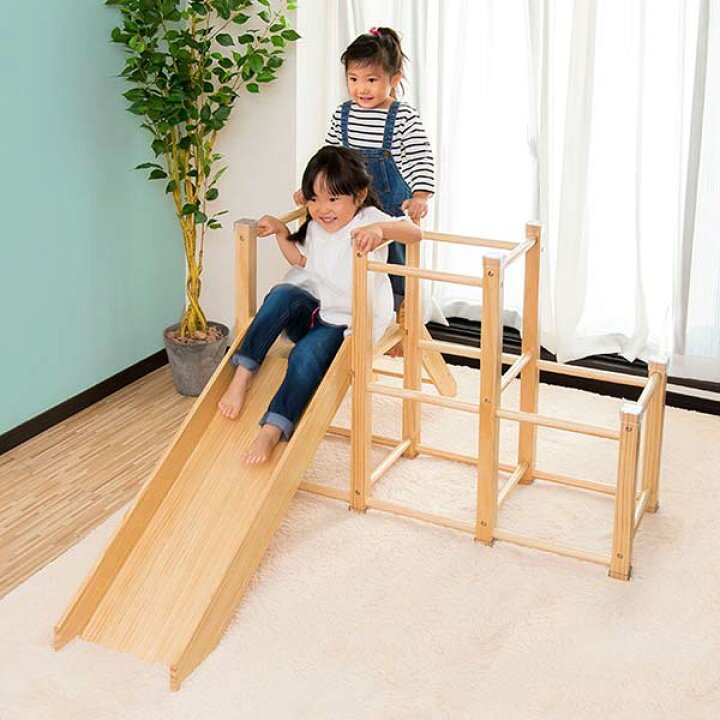 楽天市場】【楽天1位】ジャングルジム 滑り台 室内 木製 耐荷重50kg 