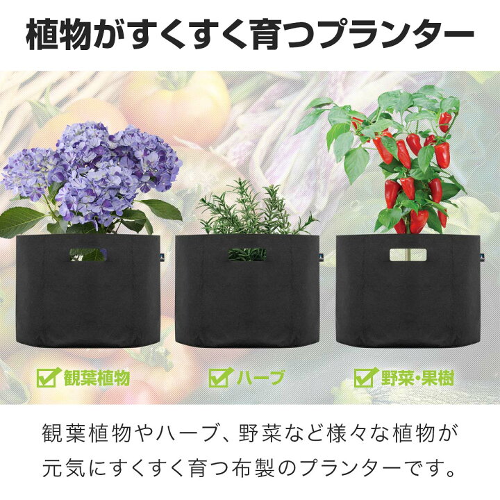 楽天市場】【楽天1位】不織布プランター 植木鉢 プランターポット 5個 