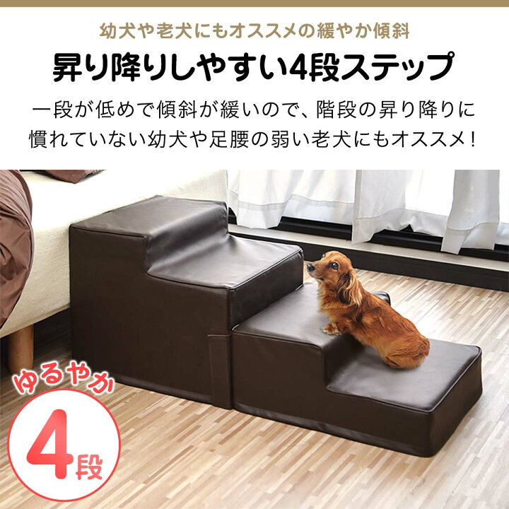 楽天市場】【楽天1位】犬 階段 ステップ 4段 低段差 ドッグステップ M 