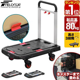 【7,920円→SALE7,150円〜5/16(土)01:59まで】【楽天1位】FIELDOOR 台車 折りたたみ 折りたたみ台車 軽量 コンパクト キャスター付き 5.3kg 耐荷重80kg 小型 スリム フラット 38×62cm 手押し台車 キャリーカート 折り畳み 女性 業務用 ★[送料無料]