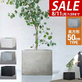 【10,890円→SALE9,900円〜8/11(火)01:59まで】【楽天1位】 プランター 大型 50×50cm 高さ40cm スクエア 正方形 深型 ファイバークレイ 植木鉢 鉢植えカバー 鉢カバー 目安 5号〜12号 屋外 屋内 ガーデニング 観葉植物 玄関 軽量 排水穴 ★[送料無料]