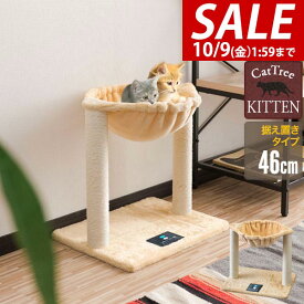 【3,520円→SALE3,190円〜10/9(金)01:59まで】【楽天1位】キャットツリー 据え置き 爪とぎ ハンモック 付き 高さ 46cm 幅 49cm 小型 子猫 シニア 運動不足 猫ちゃん KITTEN 組み立て 設置 簡単 スクラッチ 猫 ねこ ペット ★[送料無料]