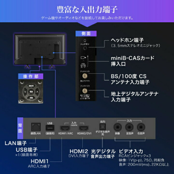 楽天市場】【公式店】 液晶テレビ 24型 ダブルチューナー 地上・BS 