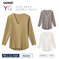 20%OFF GUNZE グンゼ YG カットオフ Vネック 長袖 シャツ メンズ 抗菌 防臭 M・L・LLサイズ YN2515 バレ…