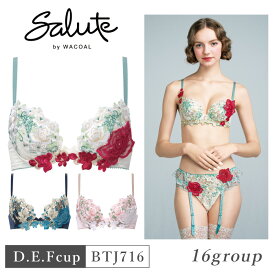 25%OFF ワコール Wacoal サルート salute 16グループ 16G フロントエックスプラスブラ 3/4カップブラジャー 下着 単品 レディース 女性 D・E・Fカップ BTJ716