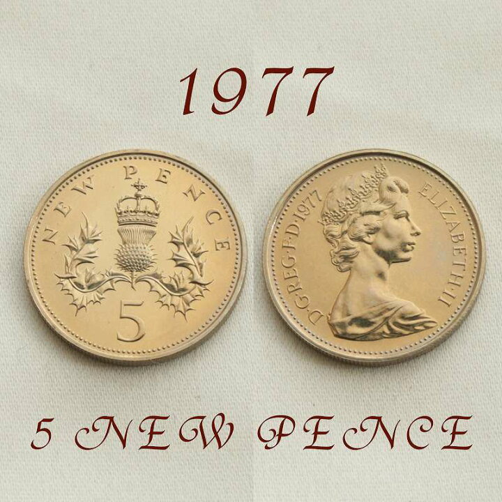 楽天市場】エリザベス2世女王 5ニューペンス アザミ 白銅貨 イギリス 