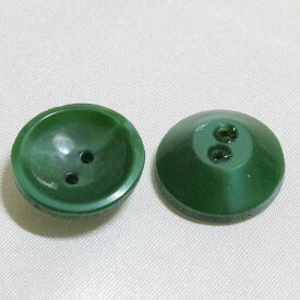 18mm　グリーン　緑 2穴　チェコのヴィンテージ ガラス ボタン 【中古】