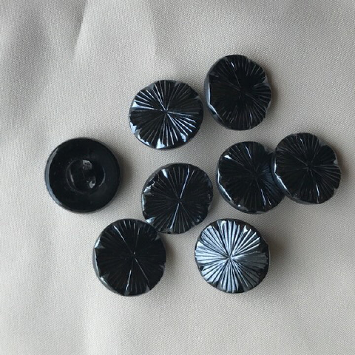 楽天市場】18mm 黒 フラワー 花 チェコのヴィンテージ ガラス ボタン 