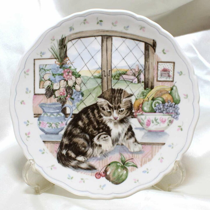 楽天市場】1988年 可愛い子猫 カントリー キティン コレクション 絵皿 