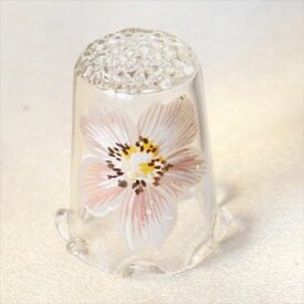 チェリーブロッサム　桜の花　ハンドメイド　イギリス製　ガラス　シンブル　指貫き