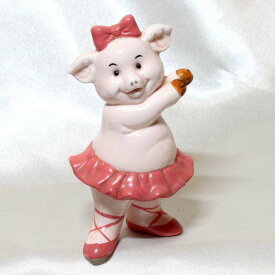 【 piggies 】 バレリーナ　スワイン　レイク　 1980年代 洒落のきいた可愛らしいブタのコレクション アメリカ ダンバリーミント ピッグ フィギュア フィギュリン 置物 【中古】