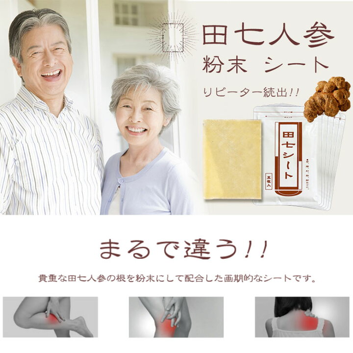 楽天市場 1000円ポッキリ 送料無料 田七シート 5枚入り 田七人参 湿布 田七人参シート 肩こり 腰痛 膝痛 捻挫 神経痛 日本製 お試し価格 1回に付き2点限り 1 000円 数量限定 メール便送料無料 美容と健康のメイフラワー