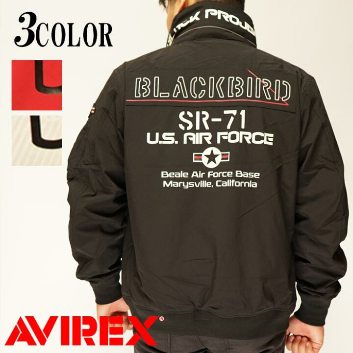楽天市場】AVIREX[アヴィレックス] BLACKBIRD STAND ZIP JKT ブラック 