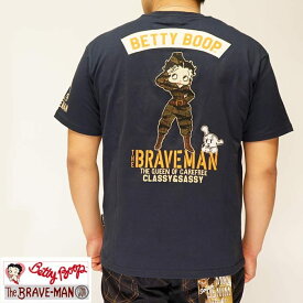THE BRAVEMAN[ブレイブマン]×ベティブープ ベティー ミリタリー 迷彩 刺繍 Tシャツ メンズ BBB-2010/送料無料【ブレイブマンから新作Tシャツが登場!!】