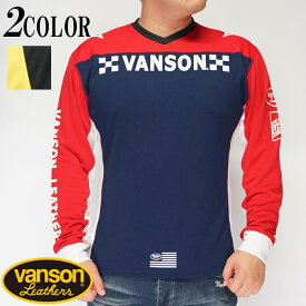 VANSON バンソン ドライ ロング Tシャツ メンズ プリント NVLT-2010 送料無料【バンソンから新作ロングTシャツが登場!!】