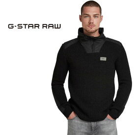 ジースター ロウ G-STAR RAW ニット セーター メンズ MIXED FABRIC HALF ZIP KNITTED SWEATER D20417-B670 送料無料【ジースターから新作セーターが登場!!】