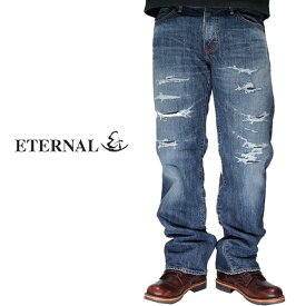 スーパーセール 10%OFF ETERNAL エターナル ジーンズ リメイク 5ポケット ストレート デニム 岡山 児島 日本製 52293 送料無料【ETERNAL(エターナル)から新作ジーンズが登場!!】