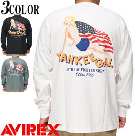 AVIREX アヴィレックス アビレックス 長袖 Tシャツ プリントTシャツ ロンT メンズ ピンナップガール ヤンキーギャル 6123437 送料無料【AVIREXから新作ロングTシャツが登場!!】