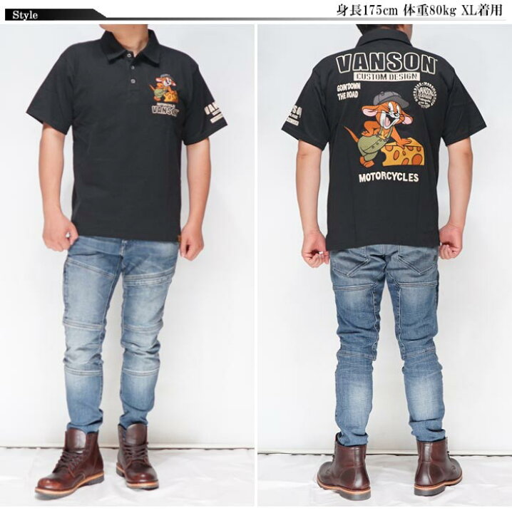 楽天市場】VANSON バンソン トムとジェリー コラボ ポロシャツ 半袖 