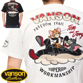 VANSON バンソン トムとジェリー コラボ Tシャツ 半袖 メンズ TTJV-2326 送料無料【バンソンからから新作Tシャツが登場!!】