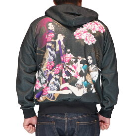 抜刀娘 バットウムスメ 絡繰魂 和柄 パーカー メンズ 結愛 凛 243894 送料無料