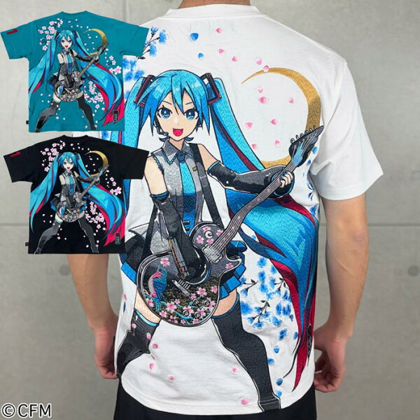 絡繰魂 カラクリダマシイ 初音ミク コラボ 和柄 Tシャツ メンズ 半袖 桜満開 262007 送料無料
