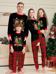 親子ペアパジャ トナカイ柄 サンタツリーマクリスマスパジャマルームウェア リスマス衣装 サンタパジャマ カップル メンズ/レディースルームウェア ベビー 子供 ママ パパ 家族お揃い 長袖