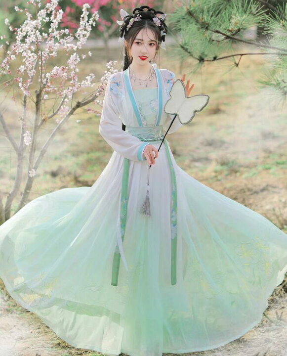 楽天市場】漢服 花刺しゅうプリント華流 舞台ステージ衣装 中国伝統 