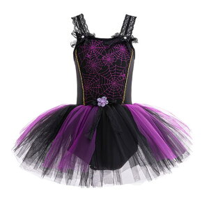 バレエダンス衣装 ワンピース 黒紫 キッズバレエダンス衣装 可愛い レオタード 女の子ダンス衣装 袖なし チュチュスカート バレエチュチュワンピース キッズダンス普段着 可愛いダンス衣