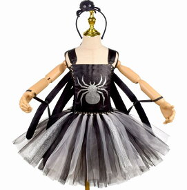 キッズコスチューム コスプレ衣装 蜘蛛3点セット動物パーティー 仮装ワンピースハロウィン コスプレ 子供 変装 衣装 子供 可愛い ワンピース ハロウィン 衣装 アリス アニメ ハロウィン 仮装 子供 ハロウィン 衣装 面白い 女の子 ハロウィン仮装 コスプレ衣装