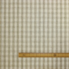 チェック 綿 麻 先染 ハーフリネン 麻(リネン)55%/綿(コットン)45% 生地巾 約110cm 中国製【50cm以上10cm単位での販売】
