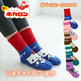ホカロン 靴下 ルームソックス キャラクター サンリオ 総パイル まとめ買い レディース あったか 23 24 25cm 防寒 冷え ギフト プレゼント ほかろん 暖かい くつ下 発熱加工 1000円ポッキリ 買い回り