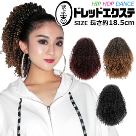 【最大8％OFFクーポン配布中】お買い物マラソン ドレッド ウィッグ エクステ ボリューム ヘアーエクステンション ウェーブヘア ポニーテール 女の子 子供 キッズ ガールズ ウイッグ カール レッド ブラック ゴールド 長さ18.5cm ロング 部分つけ毛 派手