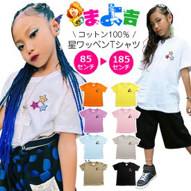 半袖 Tシャツ 星ワッペン 女の子 男の子 子供服 キッズ ワンポイント 無地 9カラー オレンジ イエロー ピンク パープル ブルー ブラック ベージュ 90cm 100cm 110cm 120cm 130cm 140cm 150cm 160cm 170cm 180cm 半そで トップス 普段着 ジュニア レディス メンズ 春 夏 秋 冬