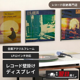 レコードディスプレイ 壁 アクリルフレーム LPレコード ディスプレイ 12インチ対応 レコードジャケット 額縁 フォトフレーム 透明 ジャケット収納 アートフレーム 3種取付方法 接着シール 細針ピン ネジ MayRecords 833-027