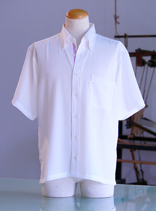 楽天市場 丹後一越シボちりめん正絹シルクメンズシャツボタンダウン 背中にタック付き ハイパーガード加工済 洗濯機で洗えます 高級感あり このまま草木染可能 日本製 Silk100 クールビズ 送料無料 ｍａｙｕｋｏ絹工房 Silk Factory