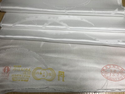 丹後ちりめん正絹白生地AB反13m50cm巻美しい光沢としなやかな露芝柄/軽め最高級どんす綸子/幅は37cm/10cmあたり100円/別名:シルクサテン/五枚朱子/8000追加で無地染めします/シルク100%/襦袢地/湯通し済/草木染できます/丹後・日本製
