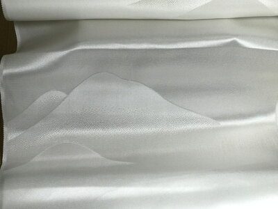 丹後ちりめん正絹白生地AB反13m50cm巻美しい光沢としなやかな山波柄/軽め最高級どんす綸子/幅は37cm/10cmあたり100円/別名:シルクサテン/五枚朱子/8000追加で無地染めします/シルク100%/襦袢地/湯通し済/草木染できます/丹後・日本製