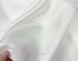 薄手シャリ感のある12匁 シルクツイル 綾織（110cm幅） 絹シーツ/マスク/枕カバー/スカーフ向け/切売シルク生地silk100%白生地しなやかで肌触りのよい生地。 あかすり/保湿/ 美容シルク/お化粧タオル/枕カバー可 1m単位で切り売り【切売】日本製