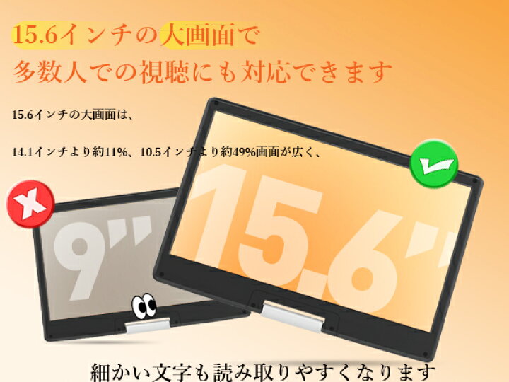 楽天市場】☆4/9迄限定1850円OFF☆ポータブルDVDプレーヤー 17.9型 2年 