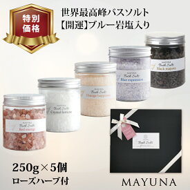 バスソルト 福袋 2025 5色 セット ヒマラヤ岩塩 レッド クリスタル ブルー オレンジ ブラック 250g プロ仕様 無添加 無着色 入浴剤 高級 バス ギフト プレゼント 入浴剤セット 男性 女性 バスセット 岩塩 発汗 乾燥肌 風呂グッズ リラックス 高級入浴剤 マユナ MAYUNA